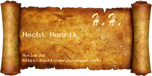 Hecht Henrik névjegykártya